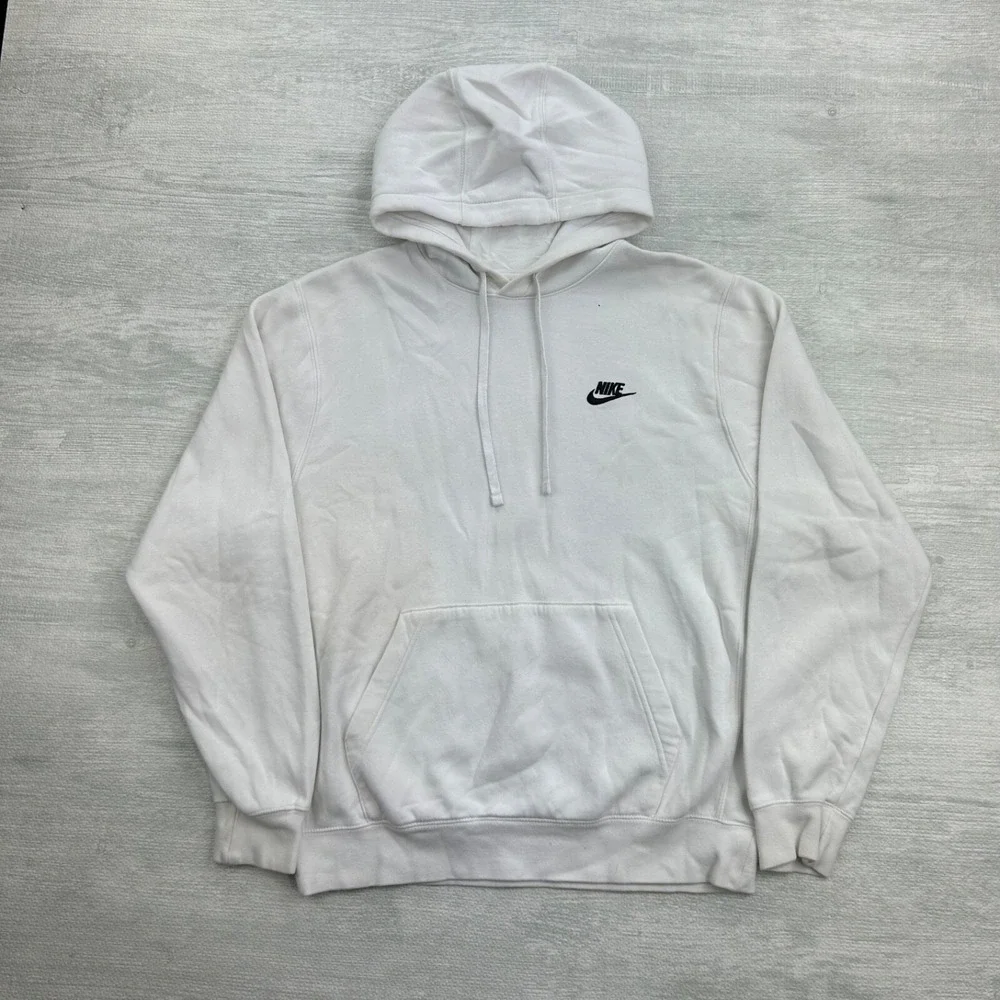 Vintage Y2K Nike Sweatshirt Size Medium White Sportswear Swoosh‎ Hoodie